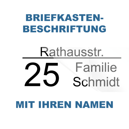 Briefkasten Namensschild Aufkleber mit Straßennamen