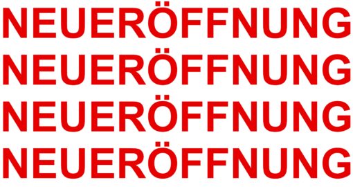 4x NEUERÖFFNUNG Aufkleber für Schaufenster